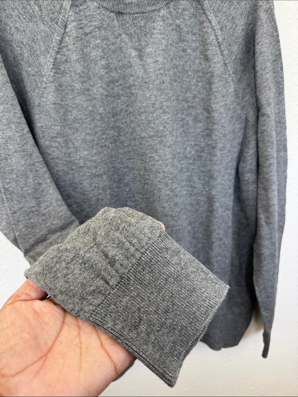 American Giant Merino Wool Cotton Crewneck Sweater Gray Size Large Made in USA - Picture 4 of 7